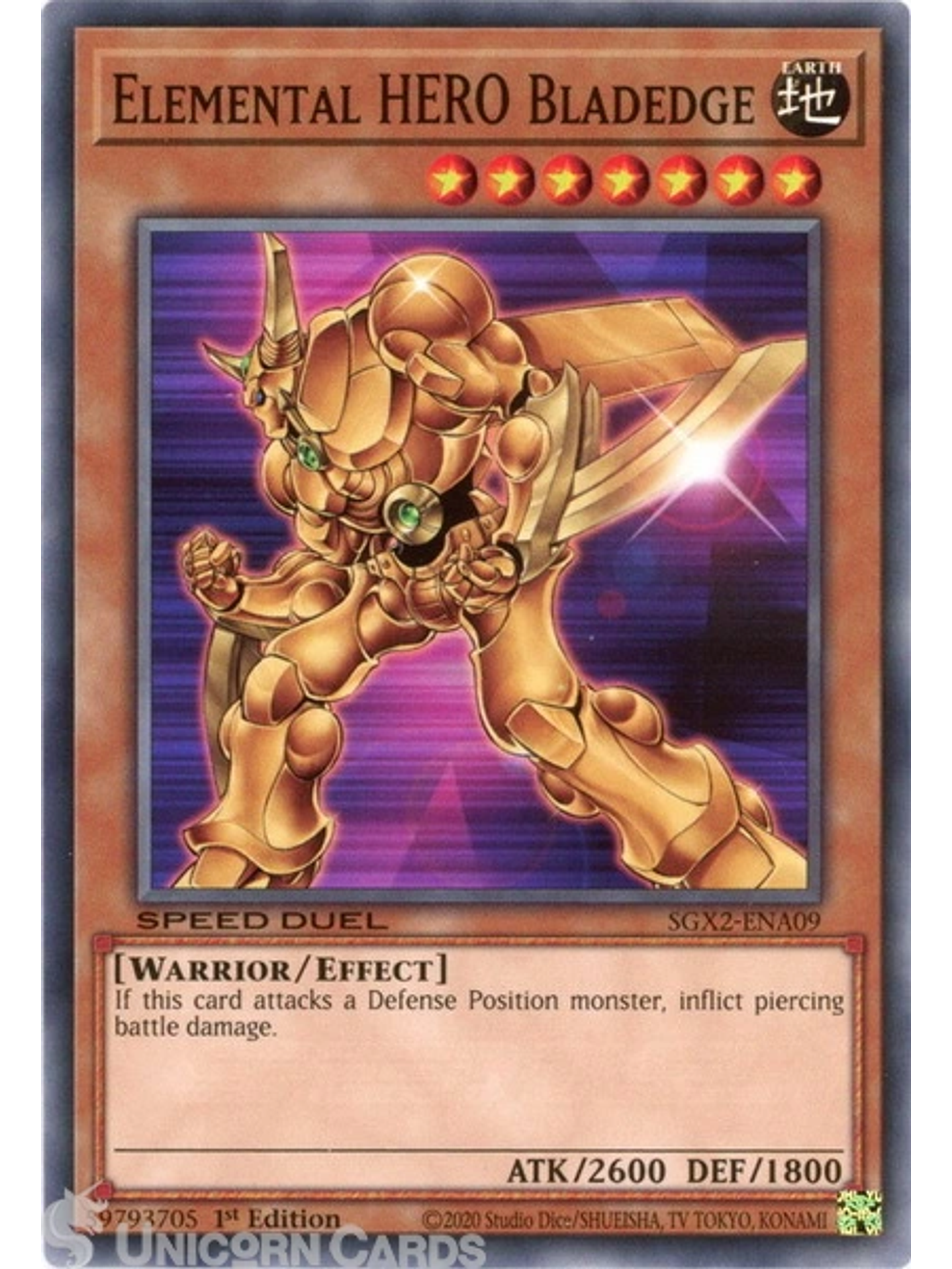 Elemental HERO Bladedge - SGX2-ENA09 - Common 1st Edition 1