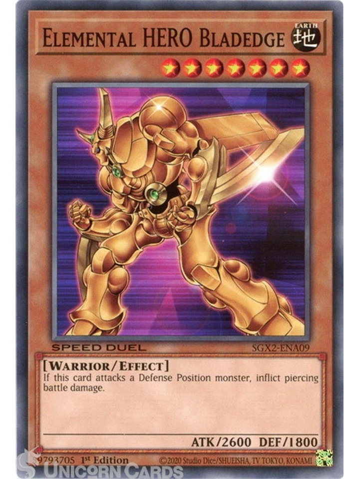 Elemental HERO Bladedge - SGX2-ENA09 - Common 1st Edition 1