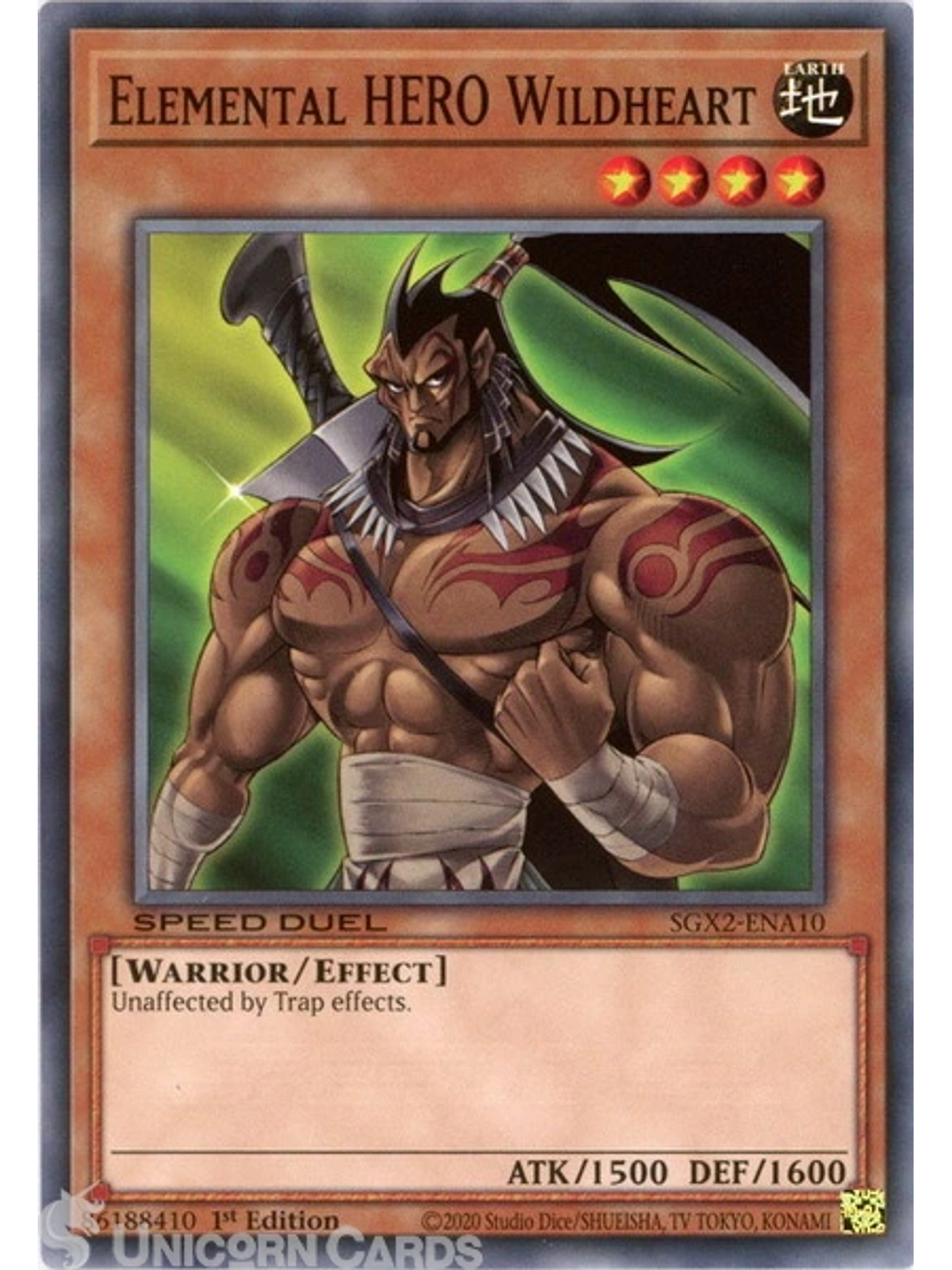 Elemental HERO Wildheart - SGX2-ENA10 - Common 1st Edition 1