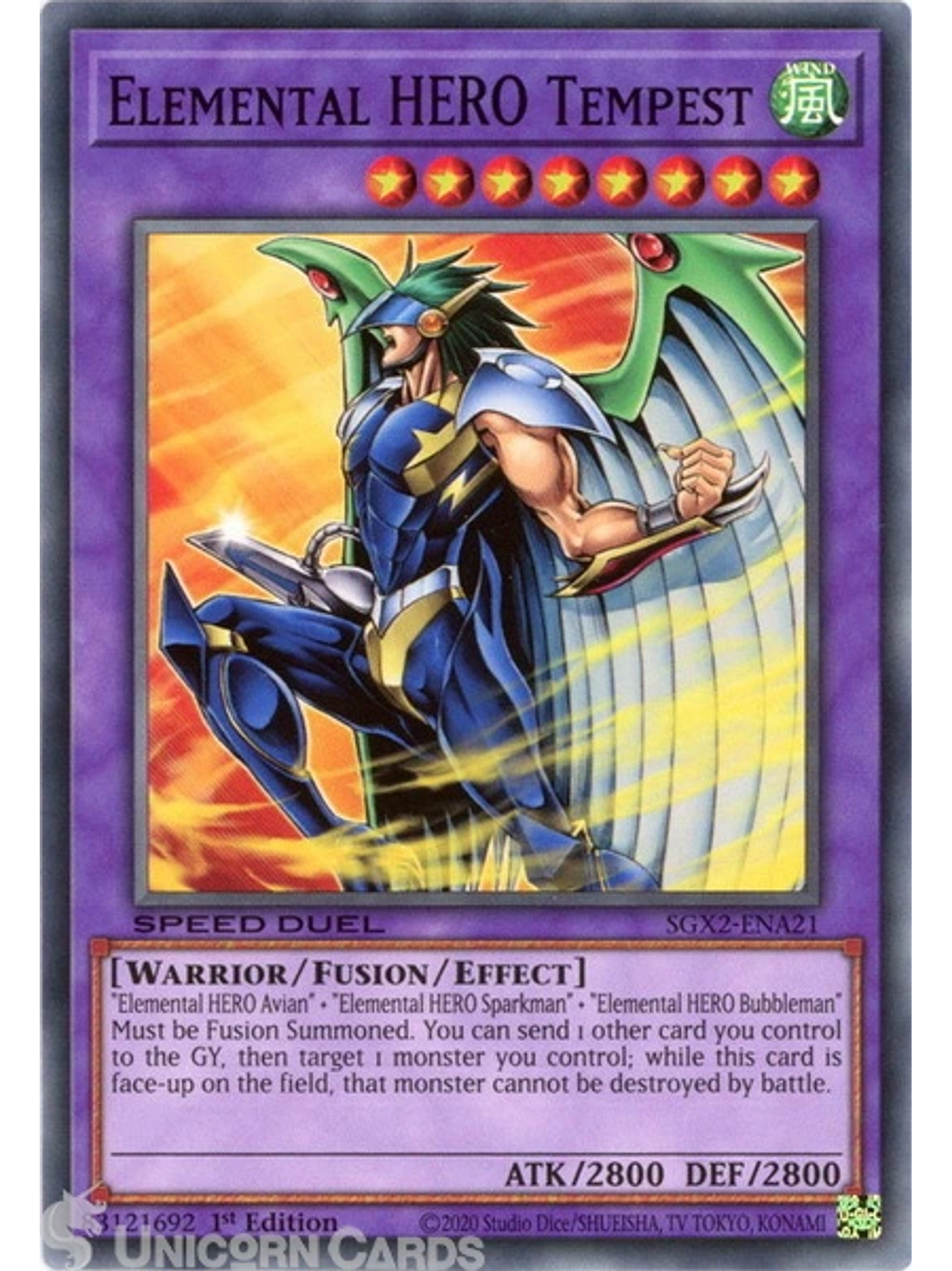 Elemental HERO Tempest - SGX2-ENA21 - Common 1st Edition 1