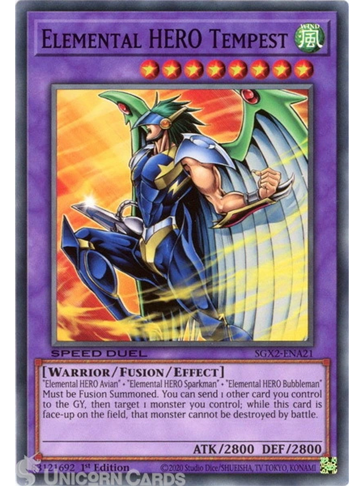 Elemental HERO Tempest - SGX2-ENA21 - Common 1st Edition 1