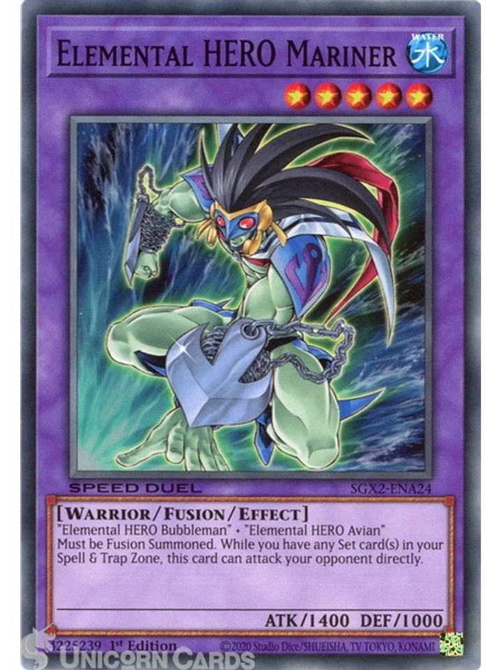 Elemental HERO Mariner - SGX2-ENA24 - Common 1st Edition 1