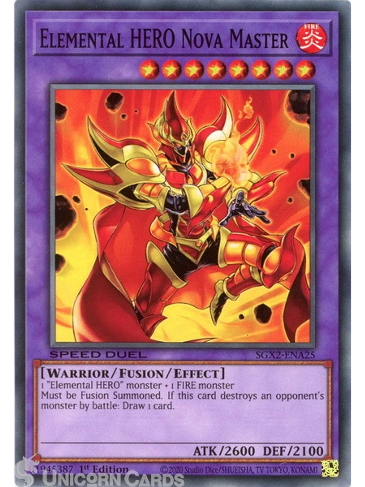 Elemental HERO Nova Master - SGX2-ENA25 - Common 1st Edition 1