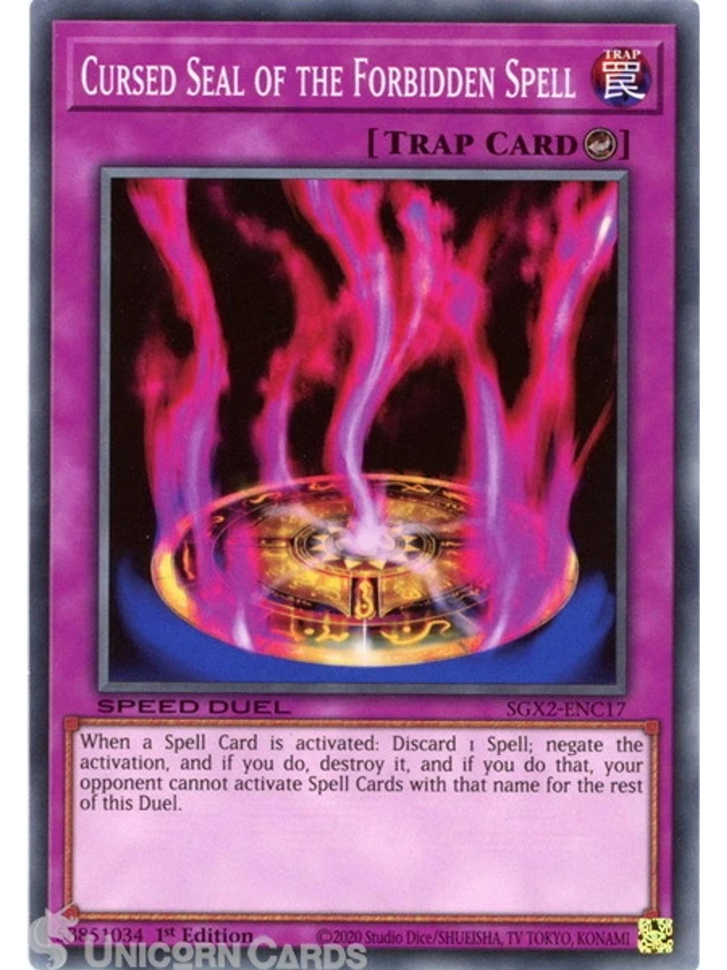 Cursed Seal of the Forbidden Spell - SGX2-ENC17 - Common 1st Edition 1