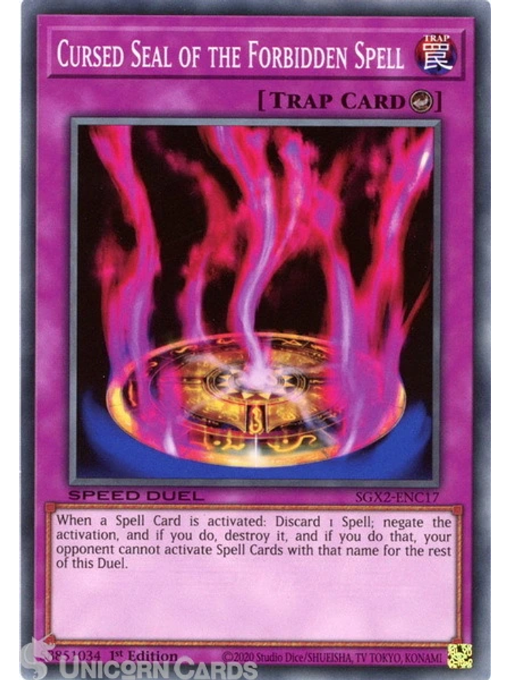 Cursed Seal of the Forbidden Spell - SGX2-ENC17 - Common 1st Edition 1