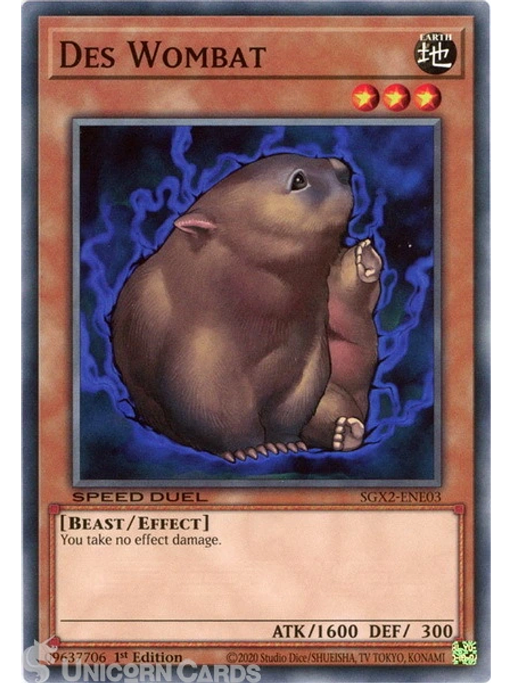 Des Wombat - SGX2-ENE03 - Common 1st Edition 1