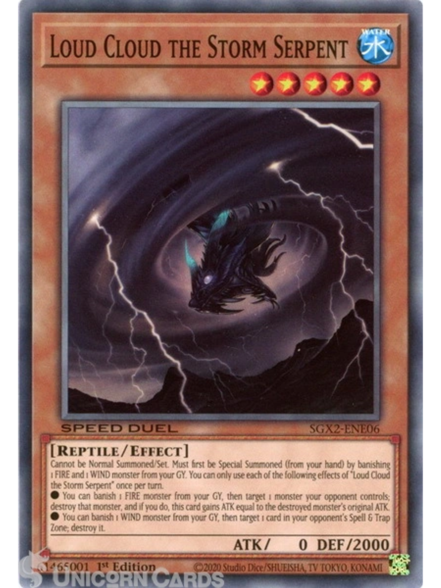 Loud Cloud the Storm Serpent - SGX2-ENE06 - Common 1st Edition 1