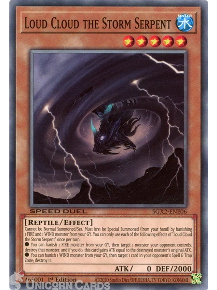 Loud Cloud the Storm Serpent - SGX2-ENE06 - Common 1st Edition 1