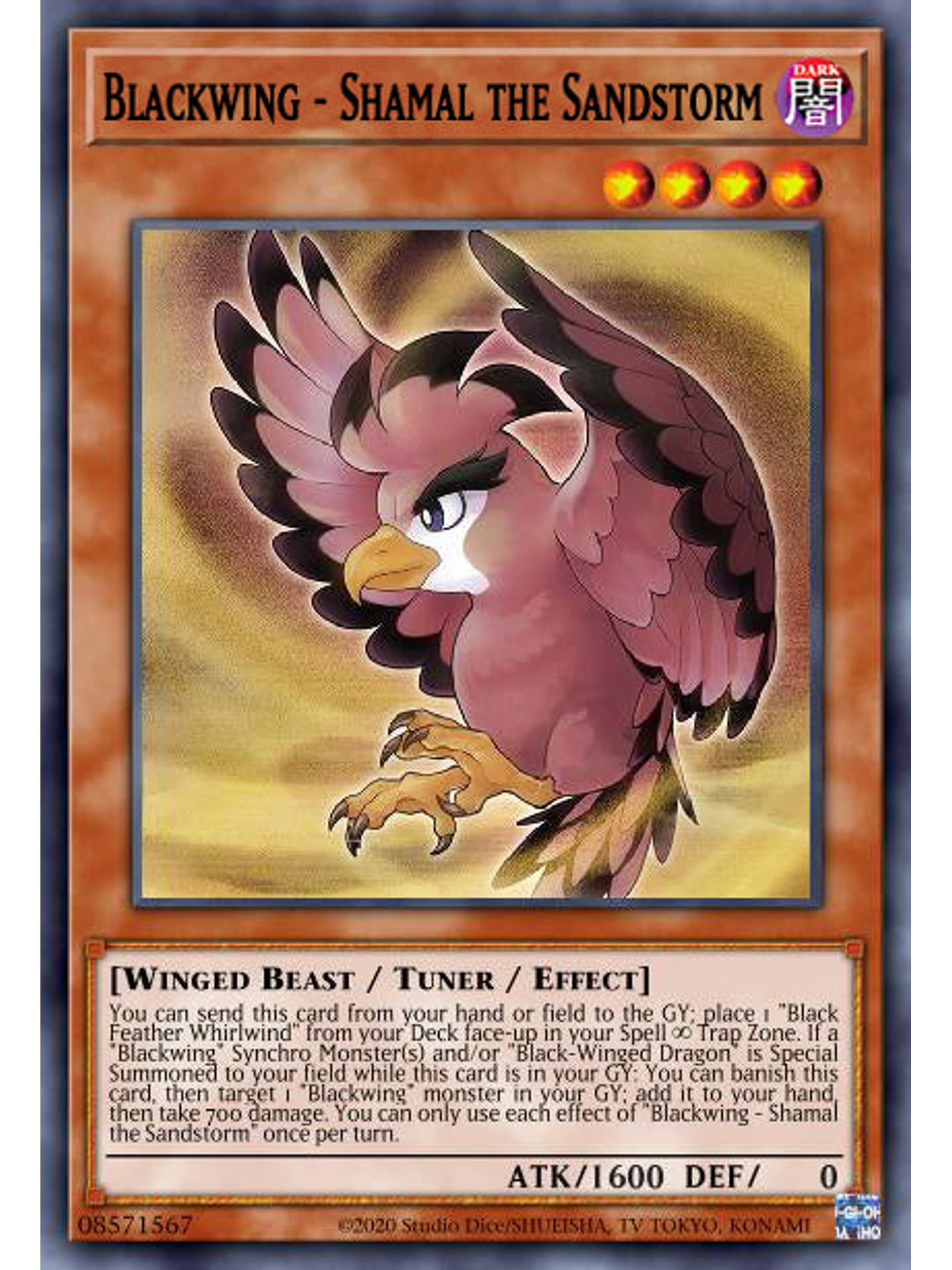 Blackwing - Shamal the Sandstorm  - DABL-EN002 - Super Rare 1st Edition 1