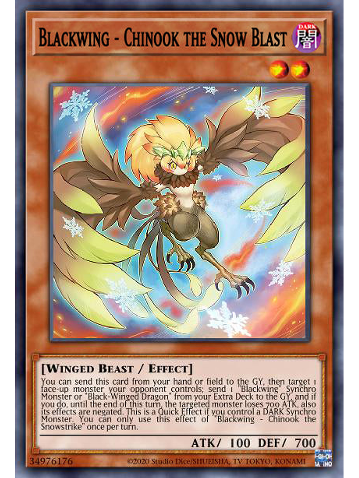 Blackwing - Chinook the Snow Blast  - DABL-EN003 - Super Rare 1st Edition 1