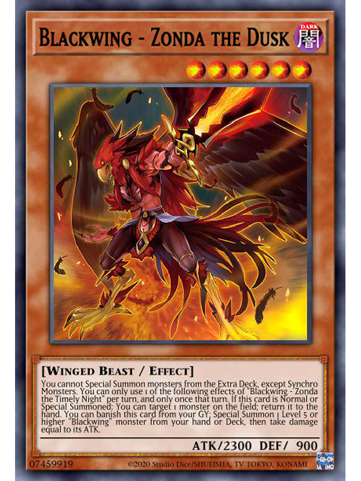 Blackwing - Zonda the Dusk  - DABL-EN005 - Common 1st Edition 1