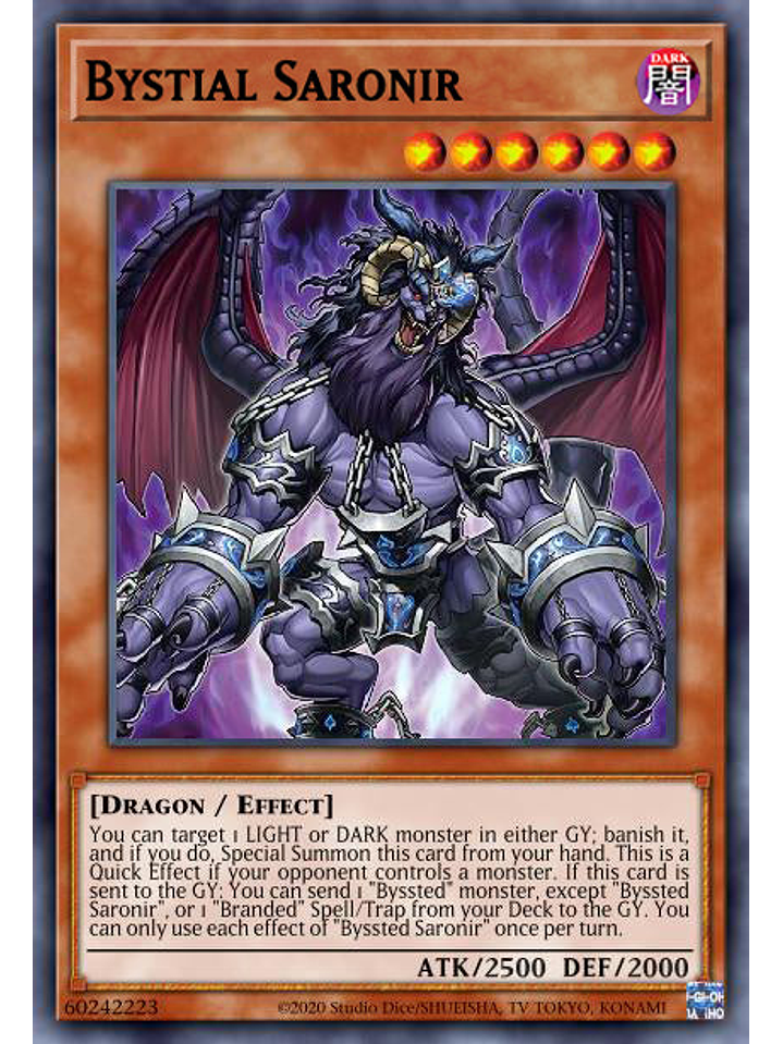 Bystial Saronir  - DABL-EN007 - Super Rare 1st Edition 1