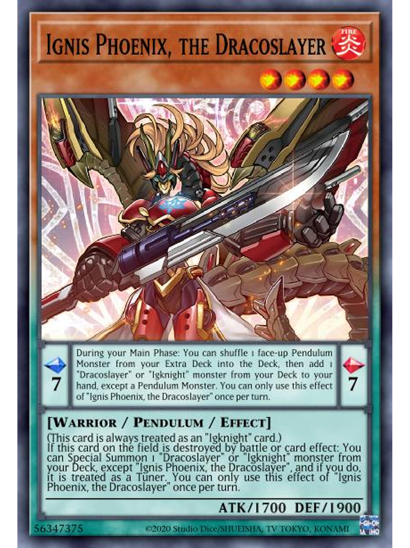 Ignis Phoenix, the Dracoslayer  - DABL-EN022 - Secret Rare 1st Edition 1