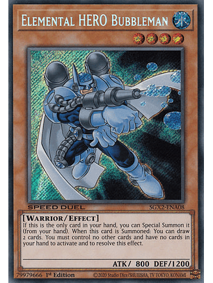 Elemental HERO Bubbleman - SGX2-ENA08 - Secret Rare 1st Edition