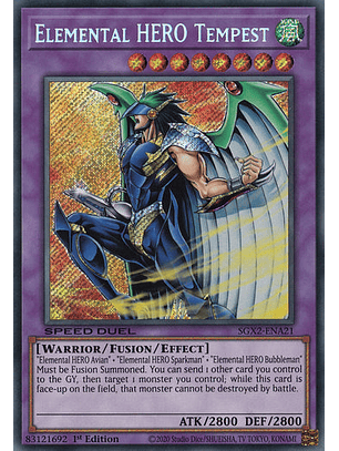 Elemental HERO Tempest - SGX2-ENA21 - Secret Rare 1st Edition