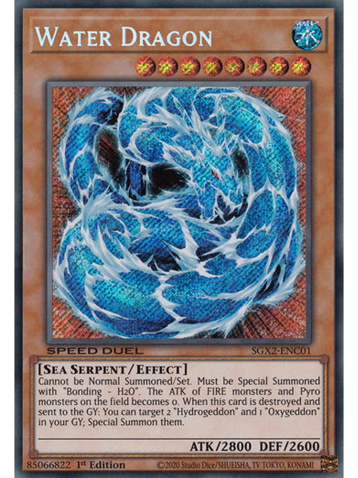 Water Dragon - SGX2-ENC01 - Secret Rare 1st Edition 1