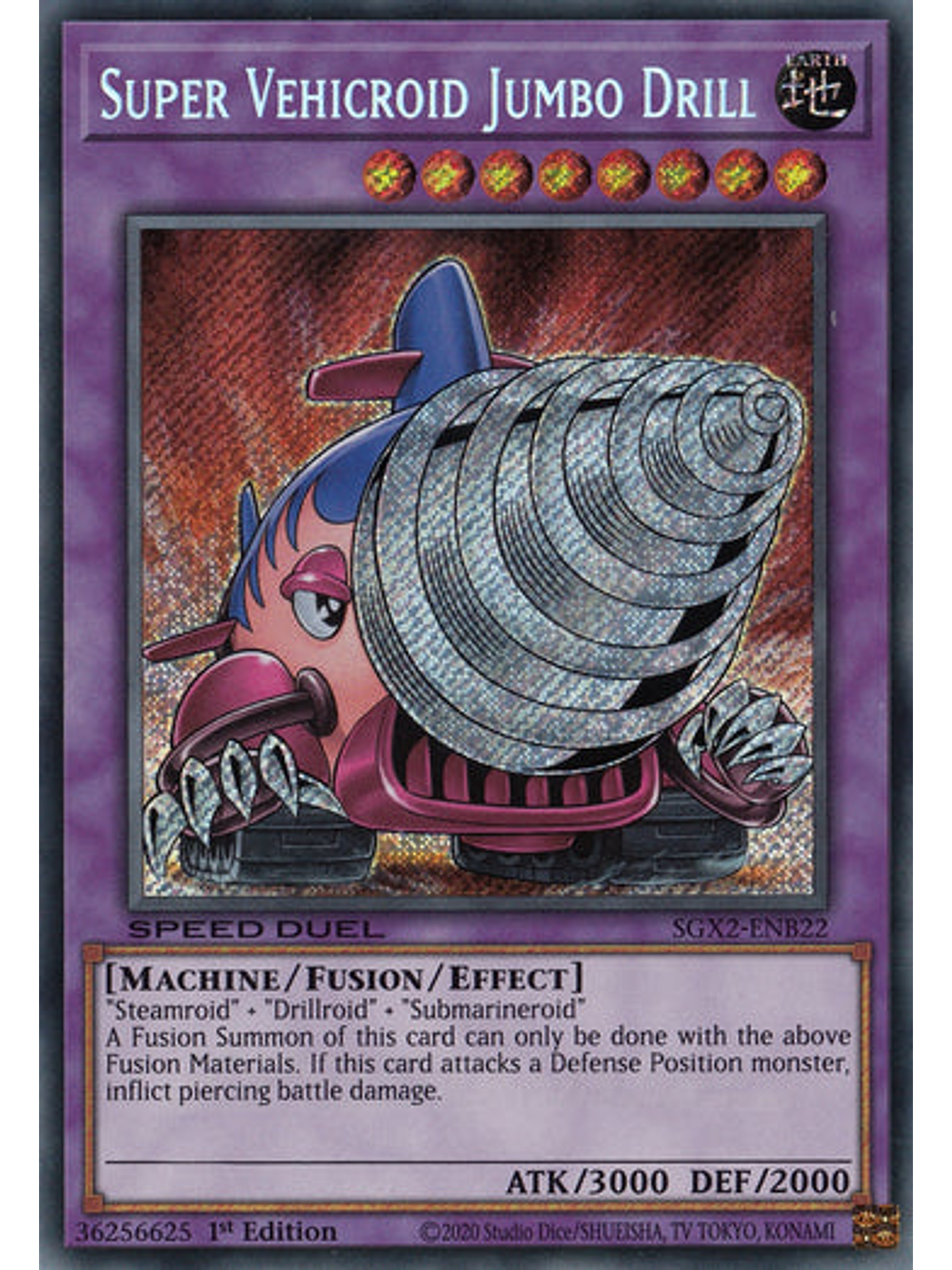 Super Vehicroid Jumbo Drill - SGX2-ENB22 - Secret Rare 1st Edition 1