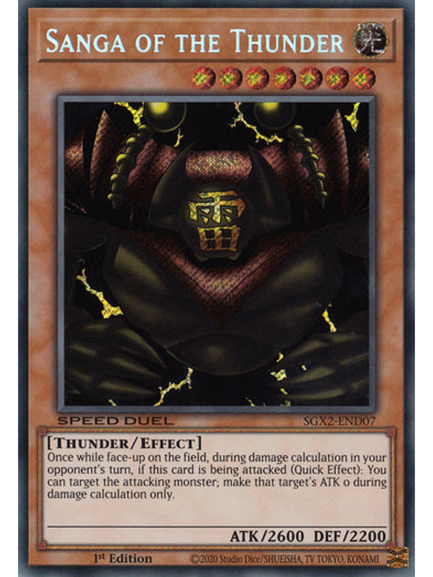 Sanga of the Thunder - SGX2-END07 - Secret Rare 1st Edition 1