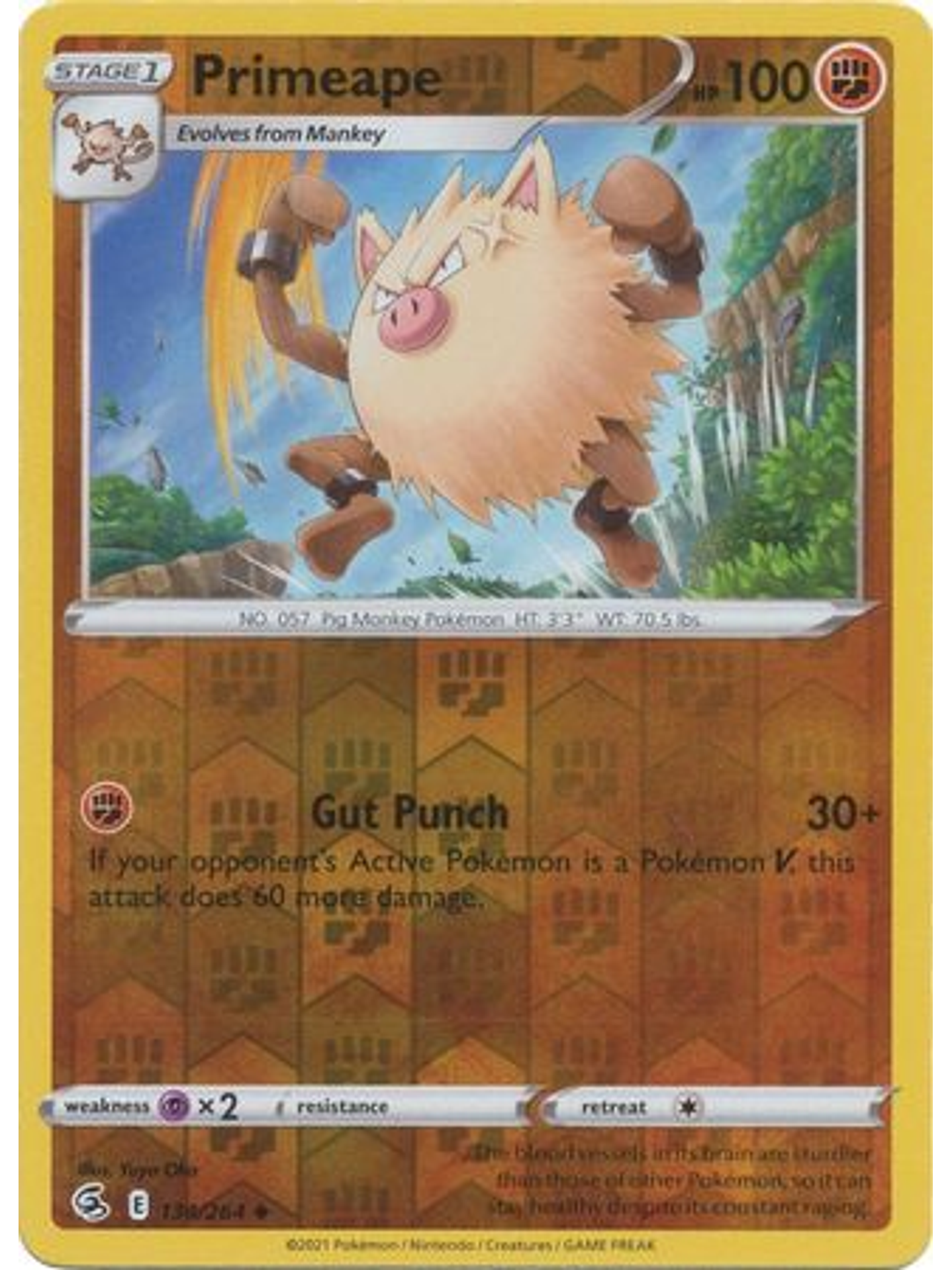 Primeape - 134/264 - Uncommon Reverse Holo 1