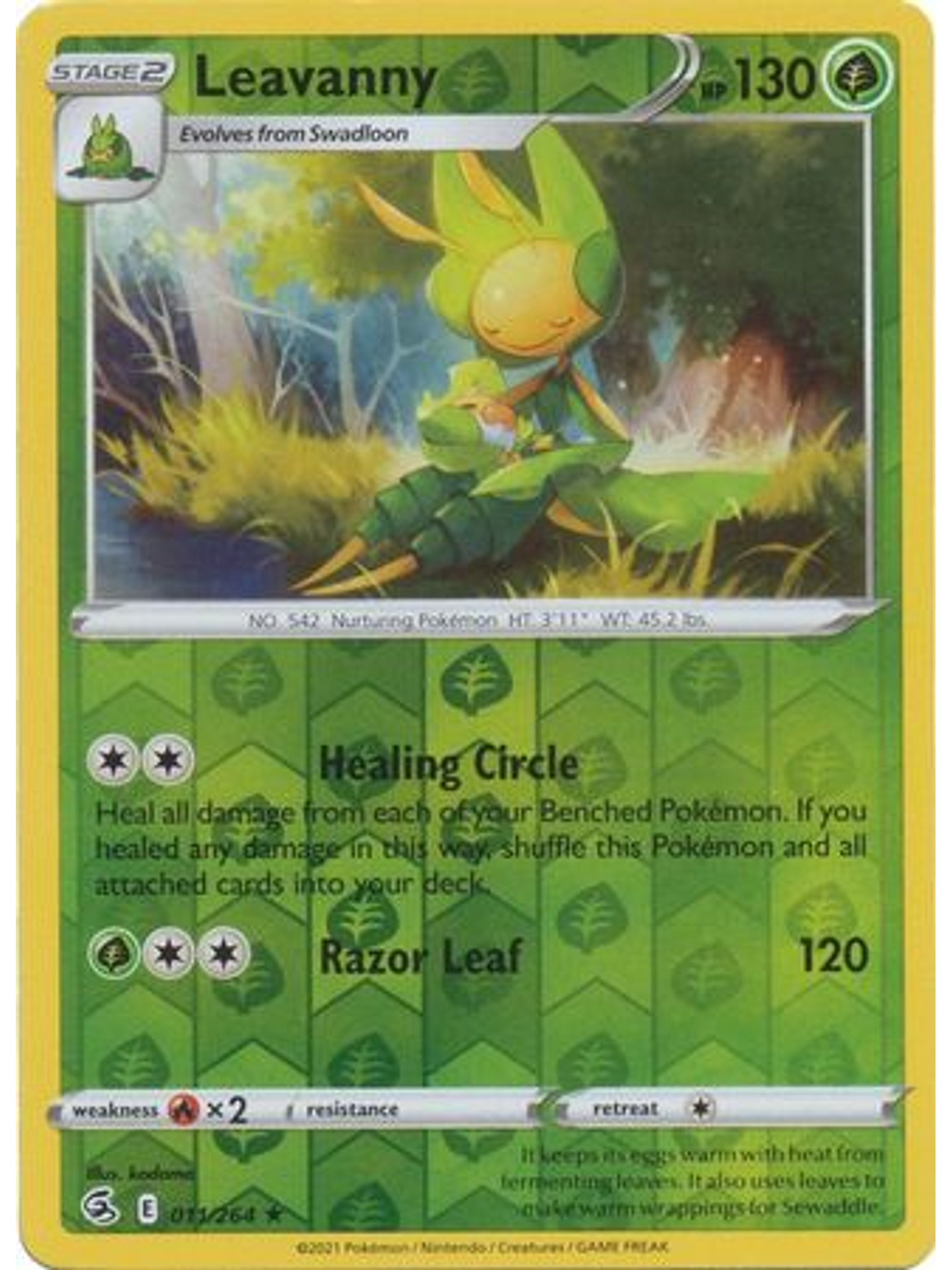 Leavanny - 011/264 - Rare Reverse Holo 1