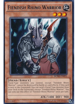 Fiendish Rhino Warrior - BOSH-EN091 - Rare Unlimited