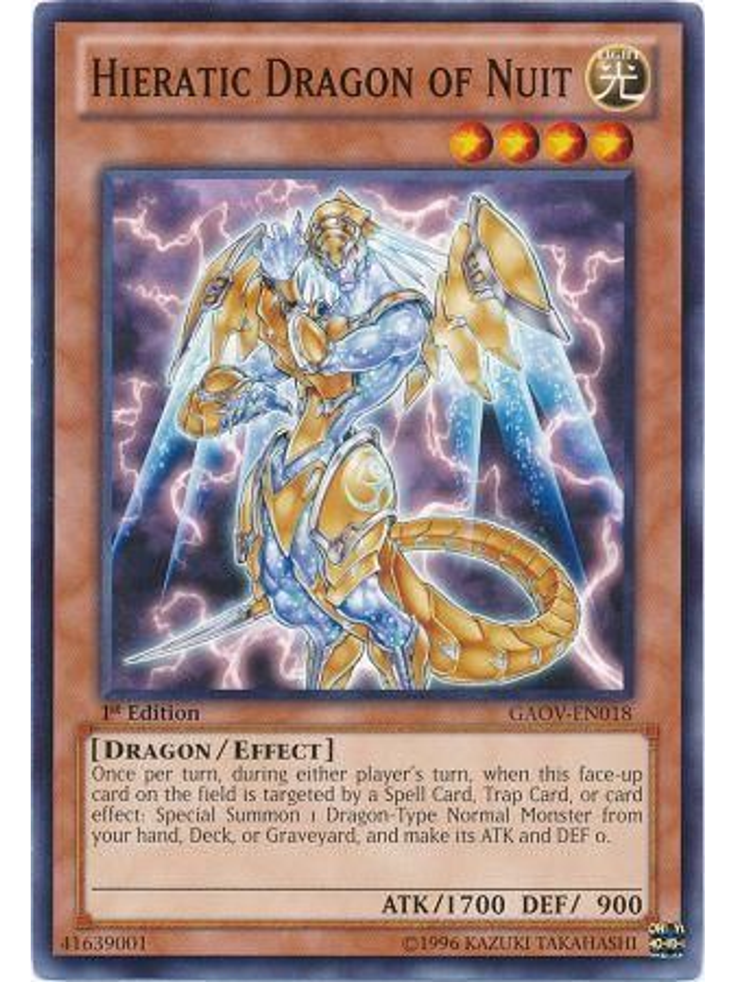 Hieratic Dragon of Nuit - GAOV-EN018 - Common 1st Edition 1