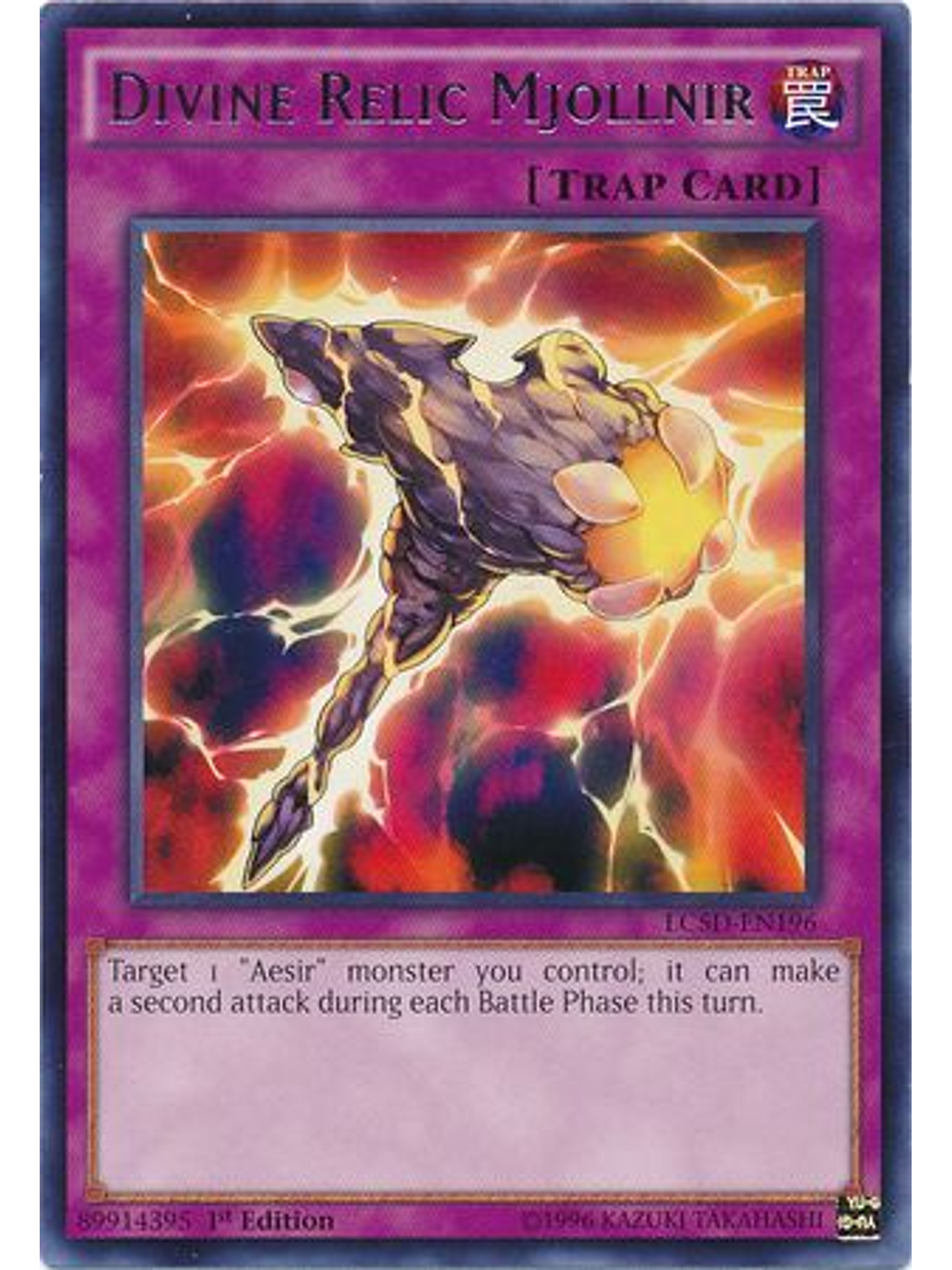 Divine Relic Mjollnir - LC5D-EN196 - Rare 1st Edition 1