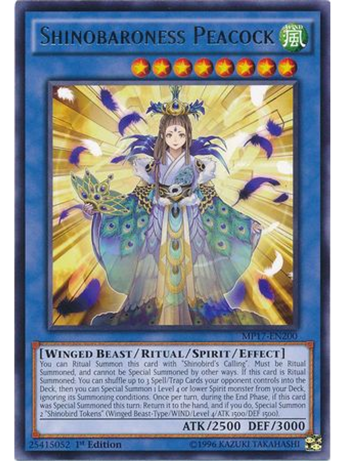 Shinobaroness Peacock - MP17-EN200 - Rare 1st Edition 1