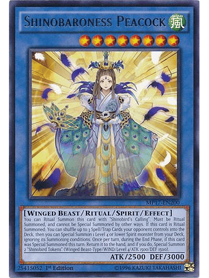 Shinobaroness Peacock - MP17-EN200 - Rare 1st Edition