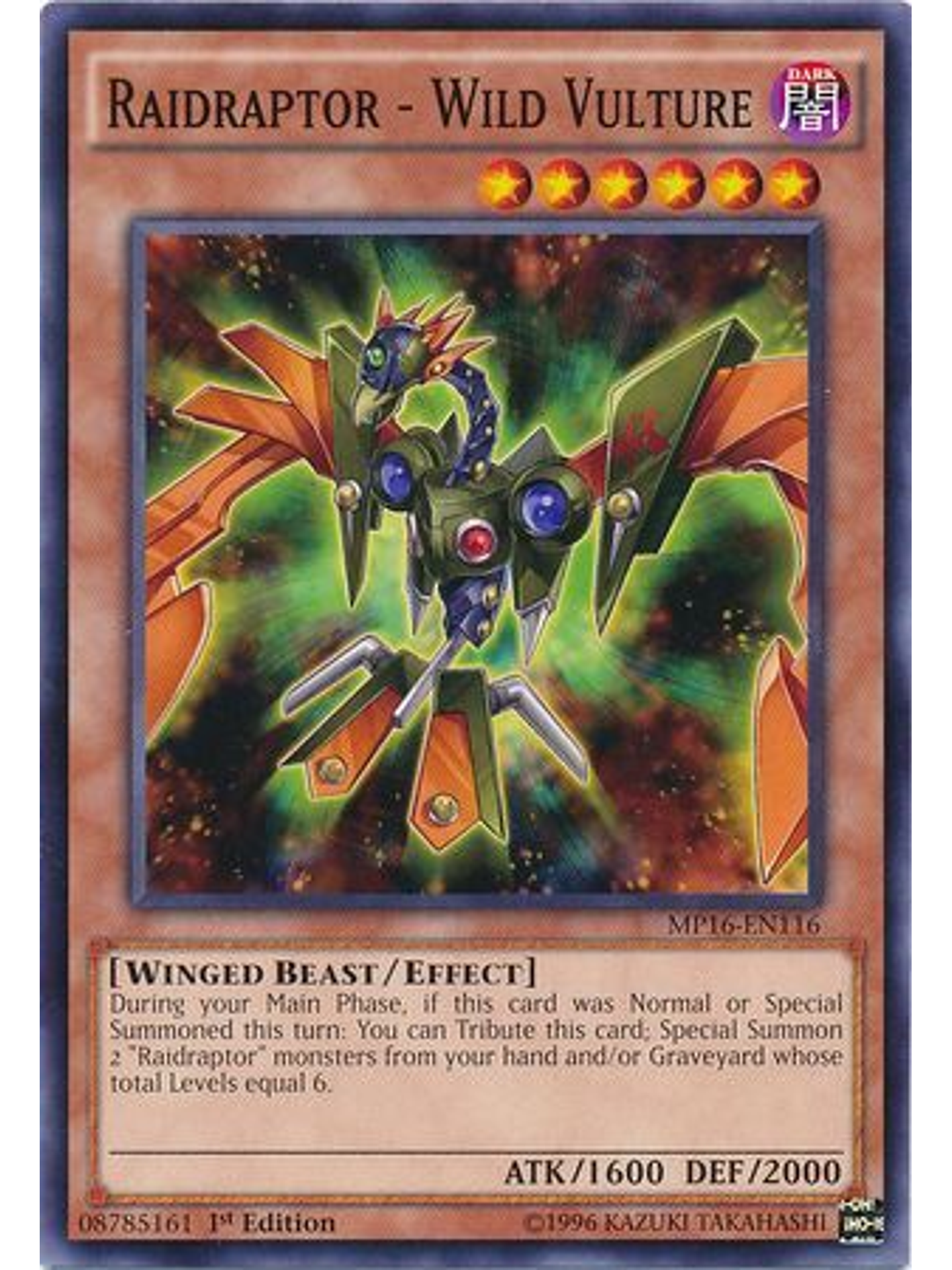 Raidraptor - Wild Vulture - MP16-EN116 - Common 1st Edition 1