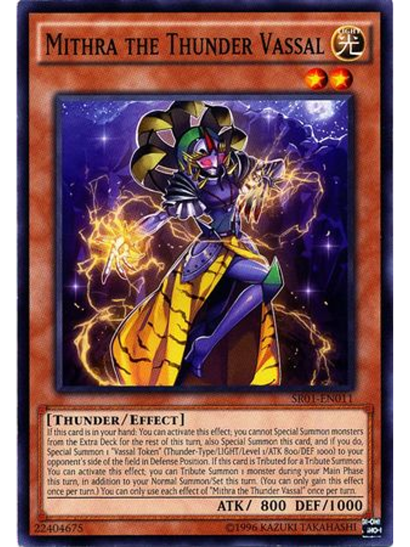 Mithra the Thunder Vassal - SR01-EN011 - Common Unlimited 1