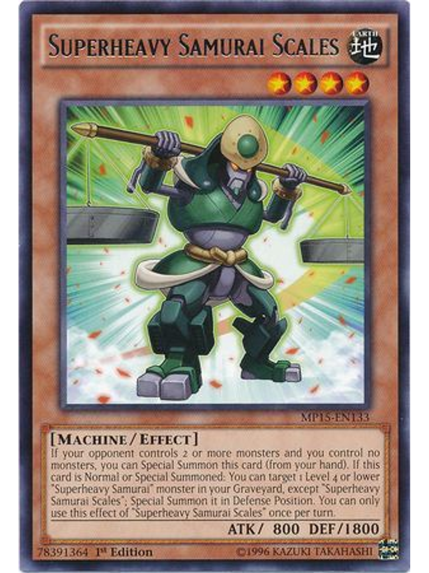 Superheavy Samurai Scales - MP15-EN133 - Rare 1st Edition 1