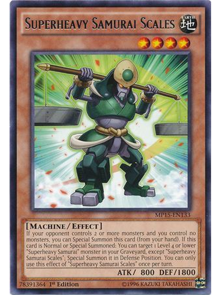 Superheavy Samurai Scales - MP15-EN133 - Rare 1st Edition 1