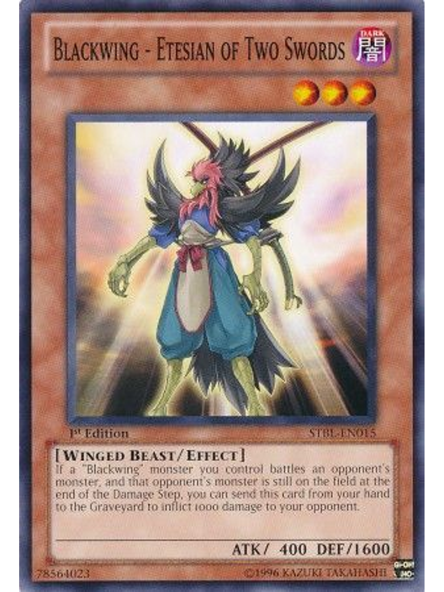 Blackwing - Etesian of Two Swords - STBL-EN015 - Common 1st Edition 1