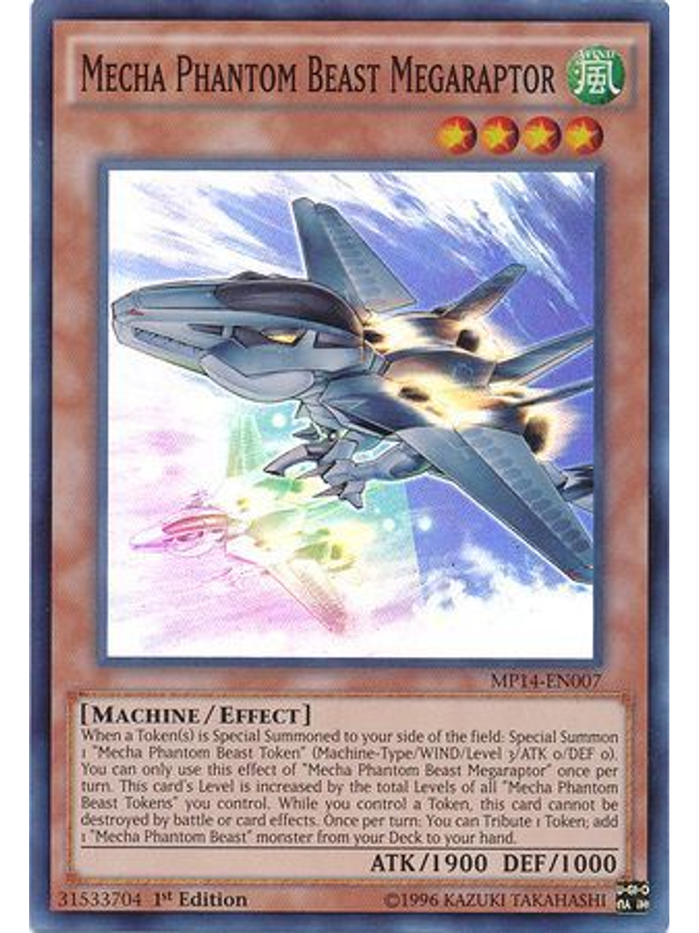 Mecha Phantom Beast Megaraptor - MP14-EN007 - Super Rare 1st Edition 1