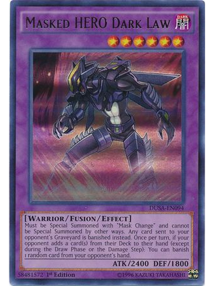 Masked HERO Dark Law - DUSA-EN094 - Ultra Rare 1st Edition 1