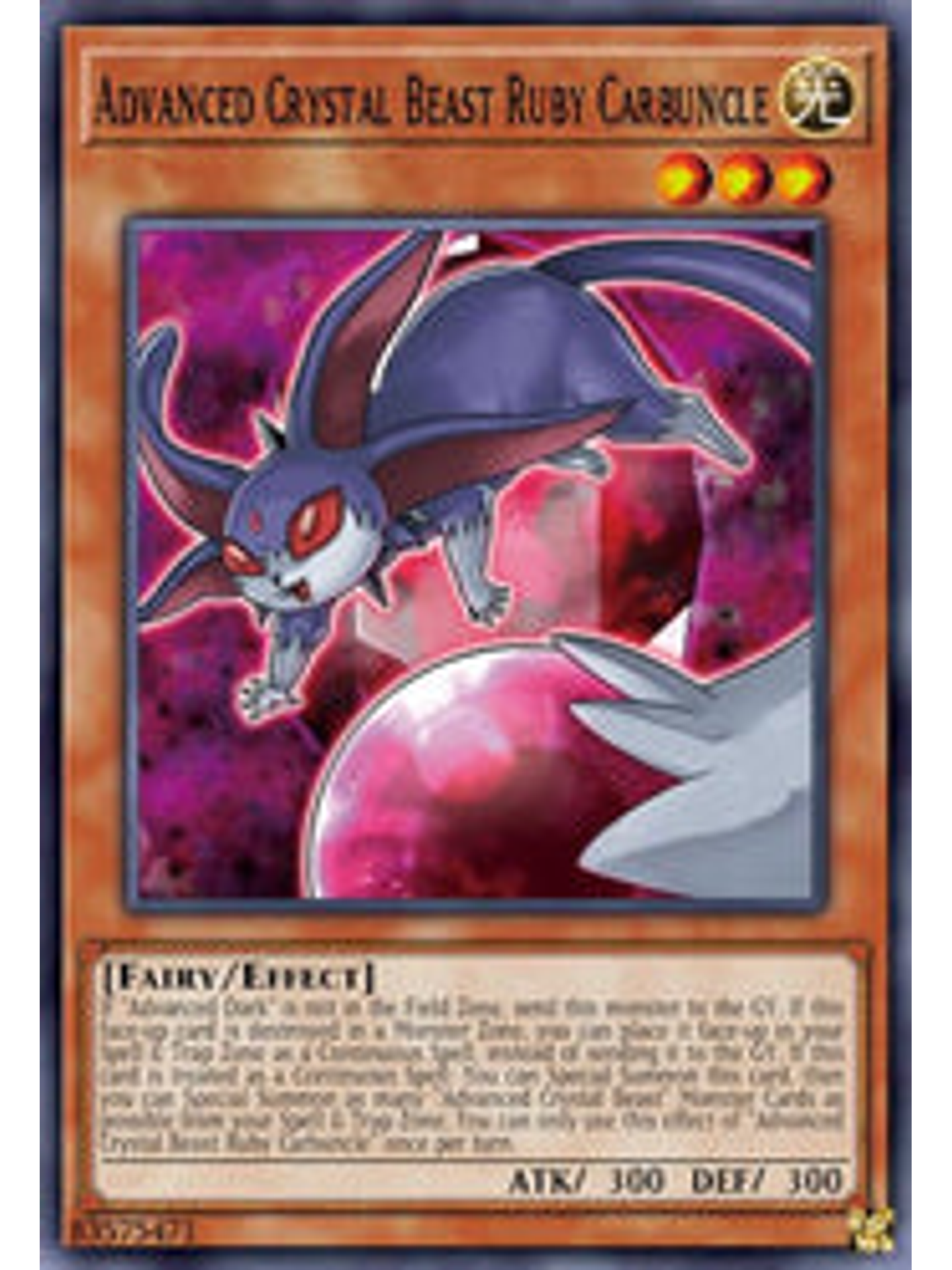 Advanced Crystal Beast Ruby Carbuncle - BLCR-EN010 - Secret Rare 1st Edition 1