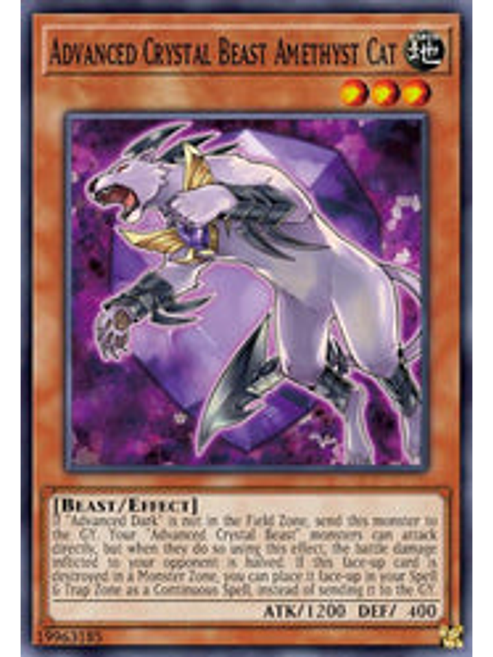 Advanced Crystal Beast Amethyst Cat - BLCR-EN011 - Secret Rare 1st Edition 1