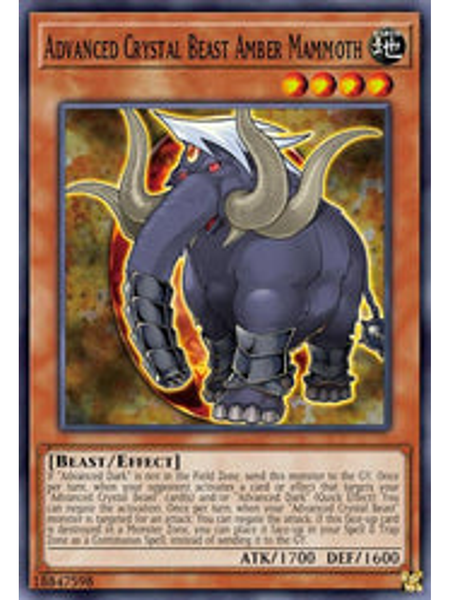 Advanced Crystal Beast Amber Mammoth - BLCR-EN014 - Secret Rare 1st Edition 1