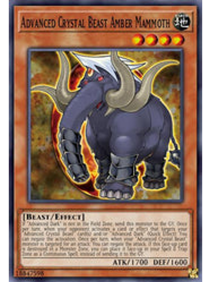 Advanced Crystal Beast Amber Mammoth - BLCR-EN014 - Secret Rare 1st Edition 1