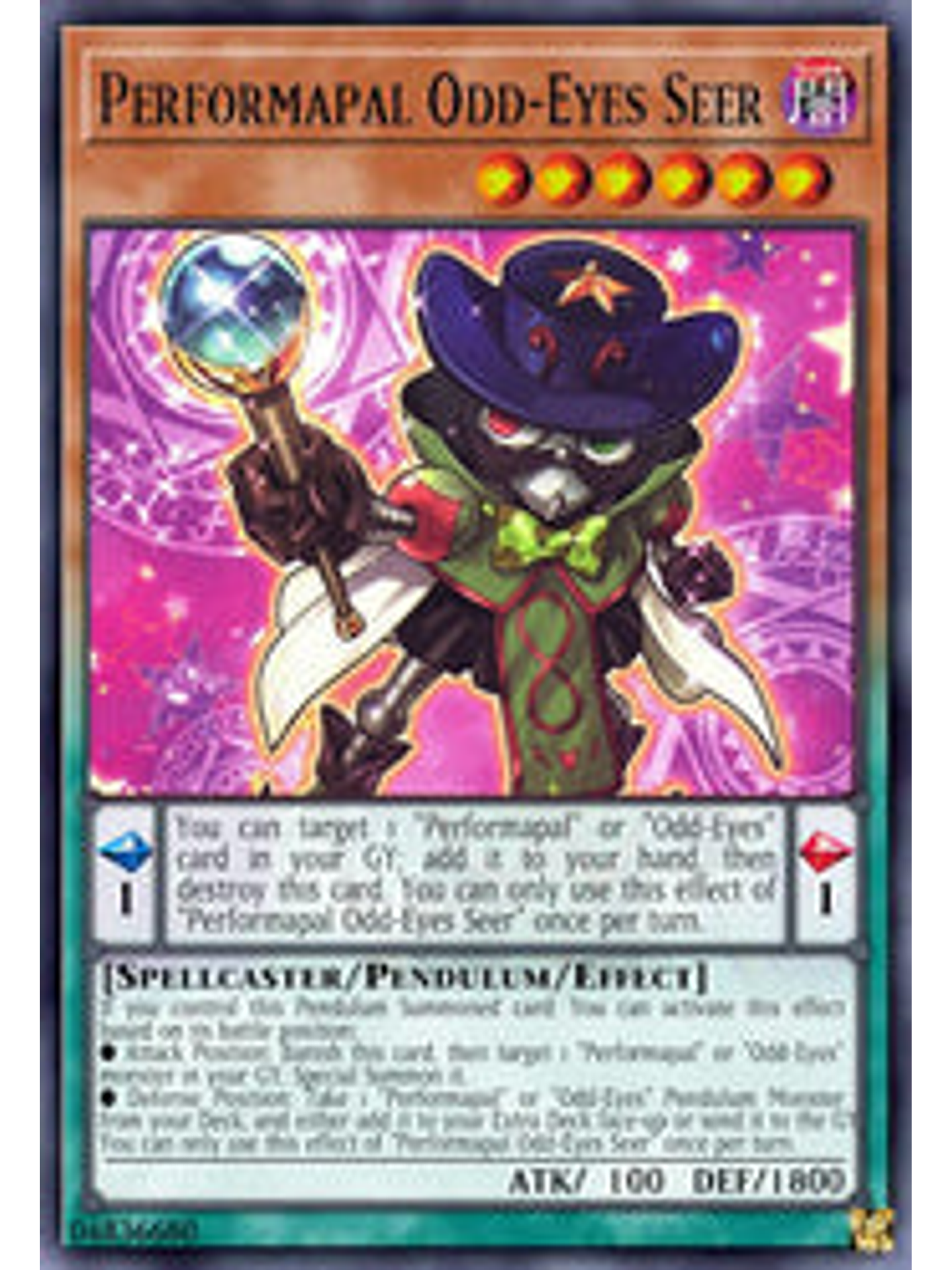 Performapal Odd-Eyes Seer - BLCR-EN031 - Ultra Rare 1st Edition 1