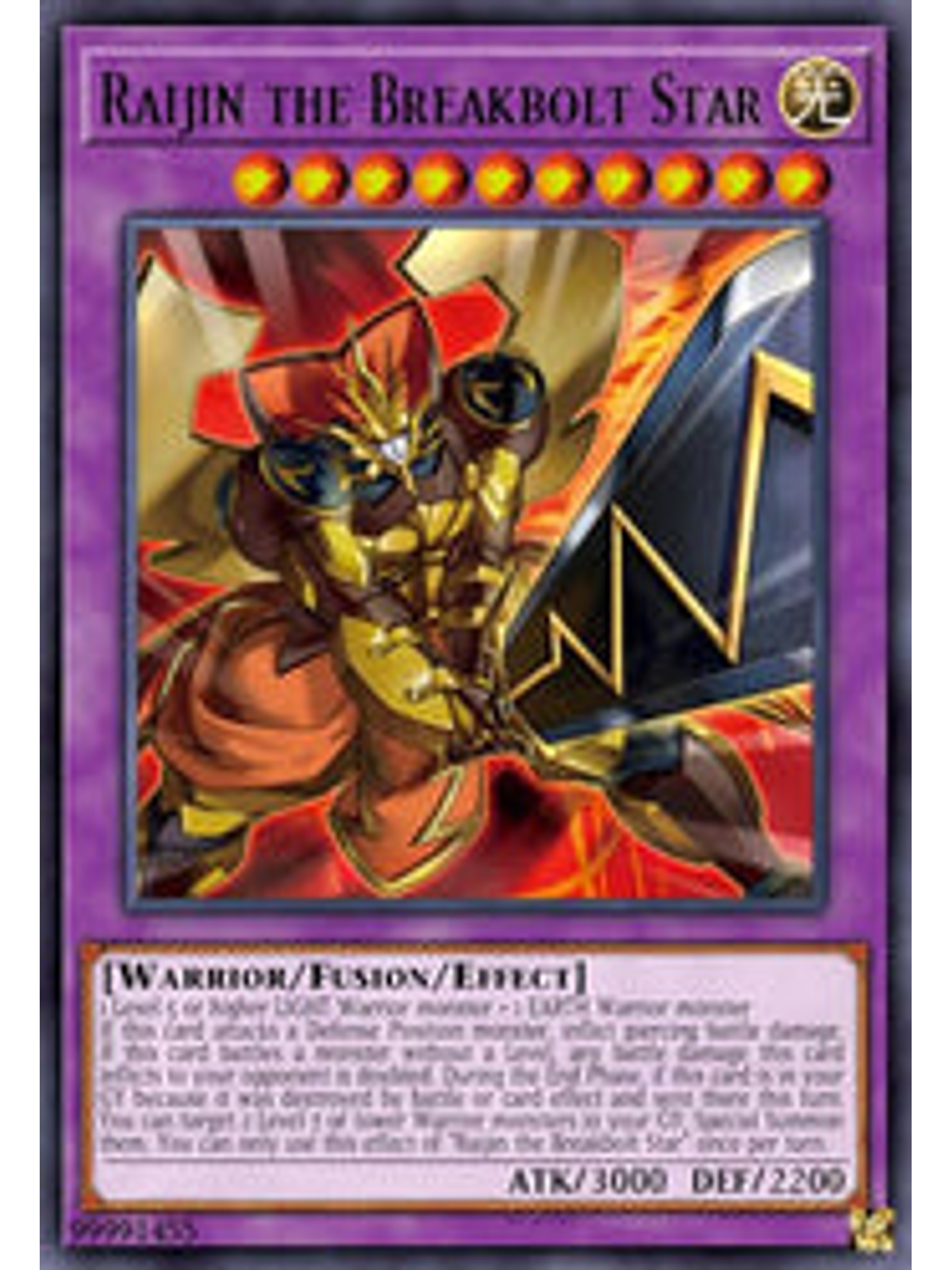 Raijin the Breakbolt Star - BLCR-EN037 - Ultra Rare 1st Edition 1