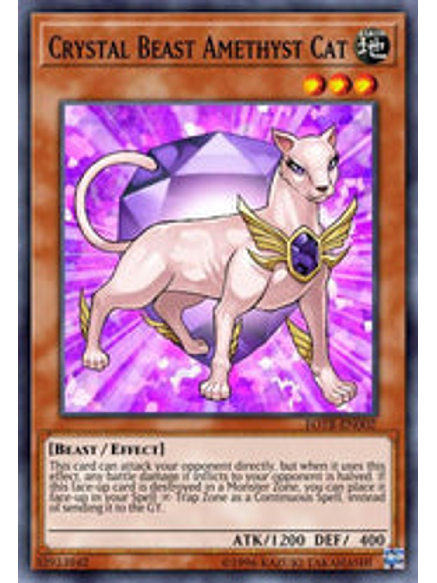 Crystal Beast Amethyst Cat - BLCR-EN048 - Ultra Rare 1st Edition 1
