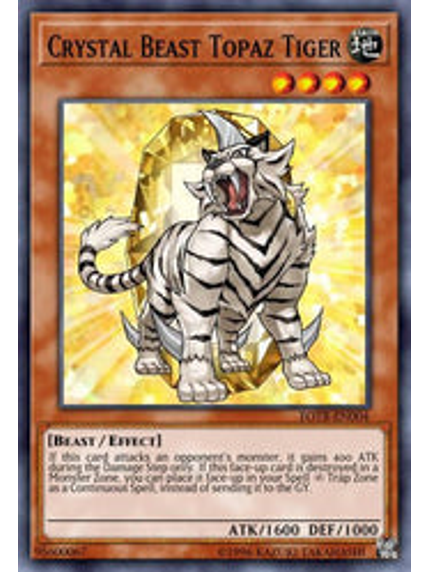 Crystal Beast Topaz Tiger - BLCR-EN050 - Ultra Rare 1st Edition 1