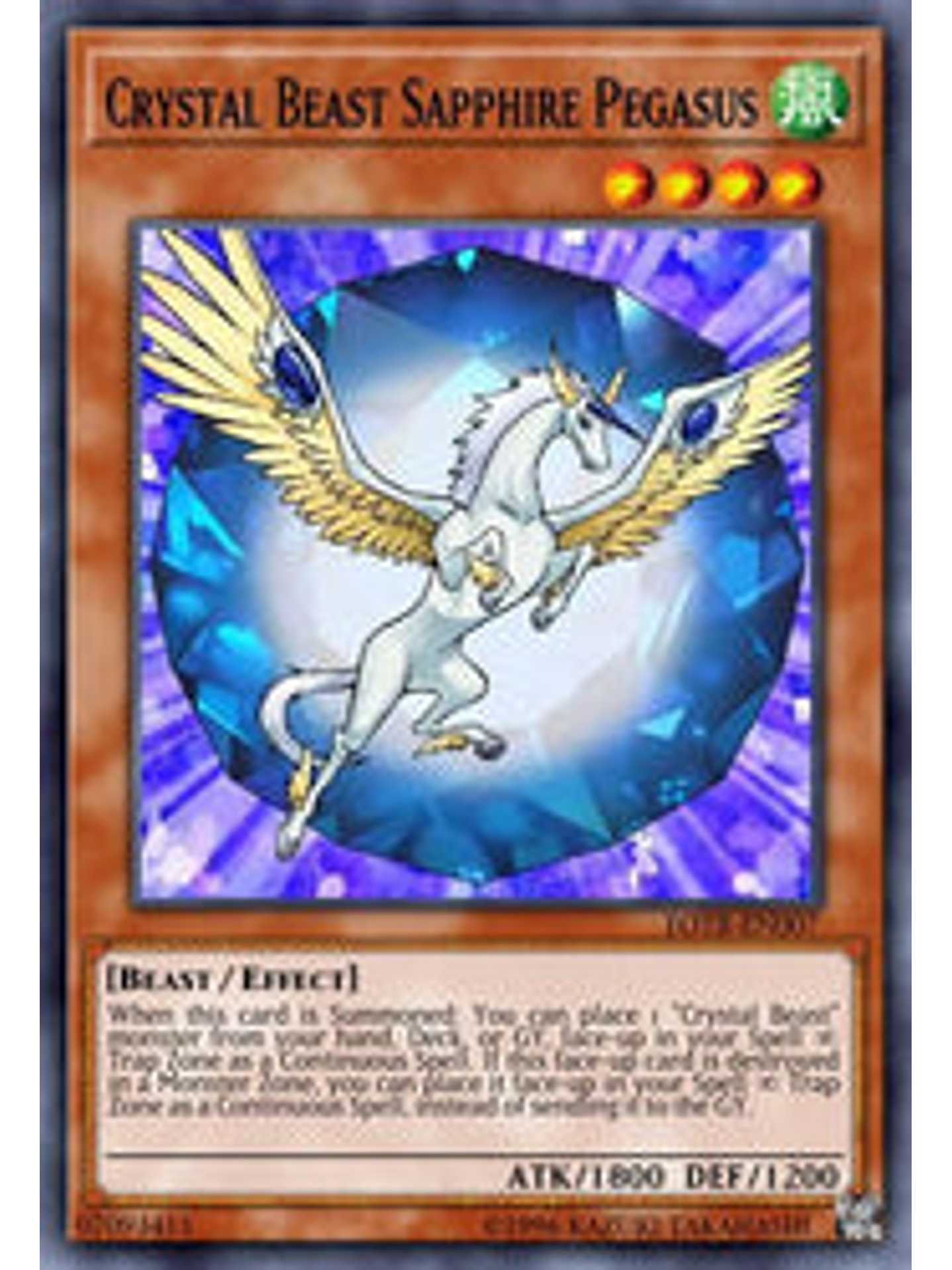 Crystal Beast Sapphire Pegasus - BLCR-EN053 - Ultra Rare 1st Edition 1
