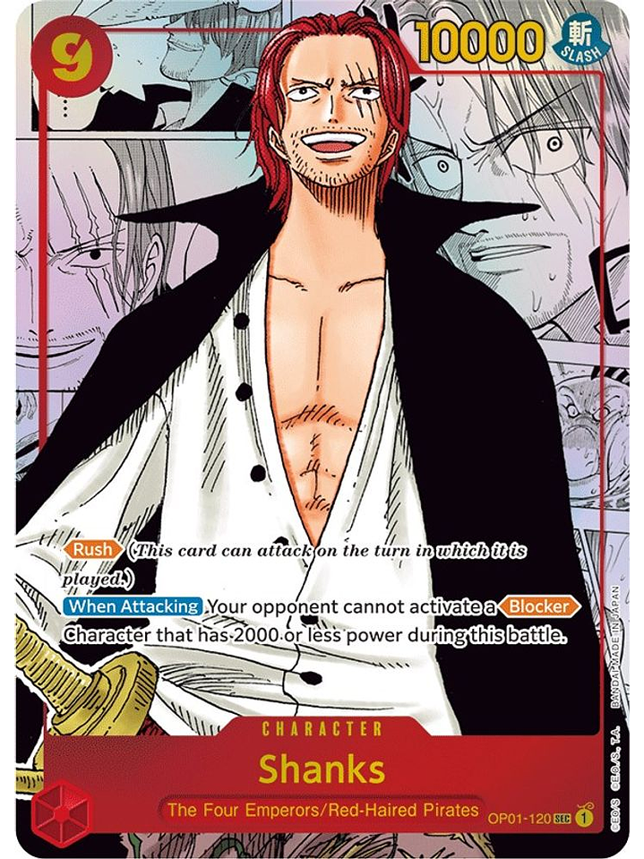 OP01-120 (Alternative Art) Shanks (Manga) 1