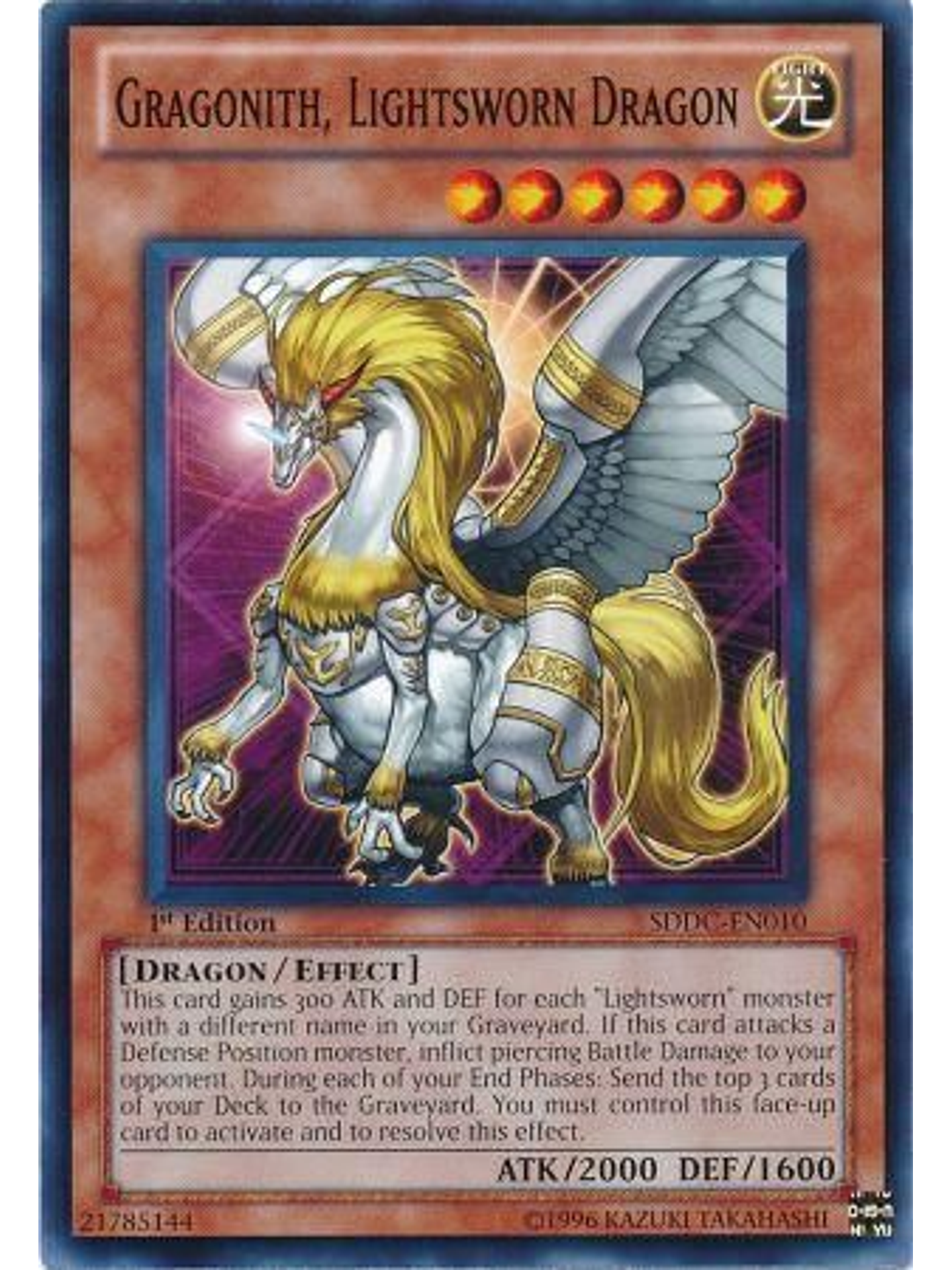 Gragonith, Lightsworn Dragon - SDDC-EN010 - Common 1st Edition 1
