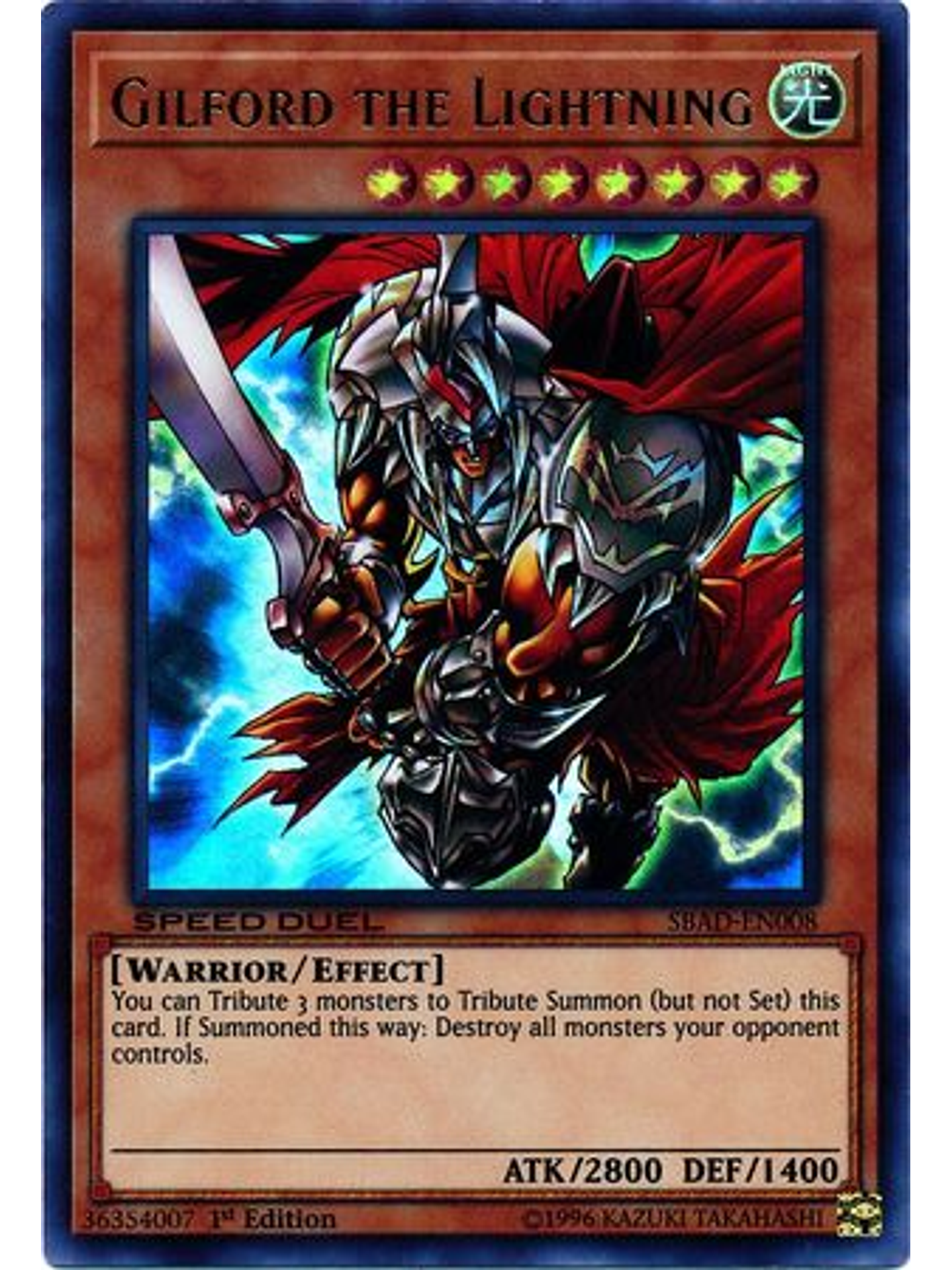 Gilford the Lightning - SBAD-EN008 - Ultra Rare 1st Edition 1