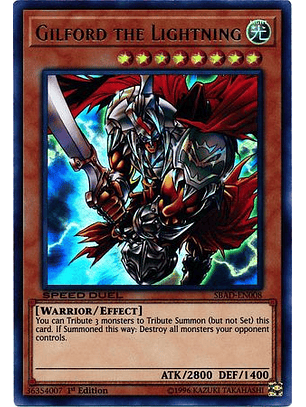Gilford the Lightning - SBAD-EN008 - Ultra Rare 1st Edition