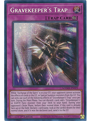 Gravekeeper's Trap - MAMA-EN029 - Pharaoh's Ultra Rare 1st Edition
